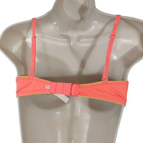 Victorias Secret PINK Wear Everywhere Push-up Pigeonnant Orange Bra Size 34D - Picture 4 of 14